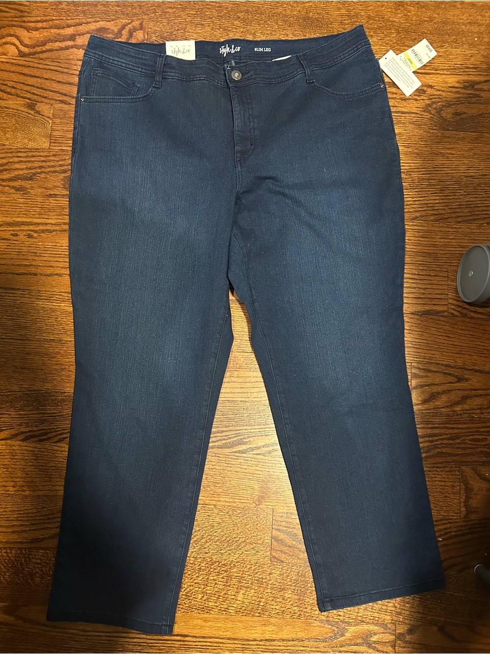 Women's Petite Dark Blue Slim Leg Jeans